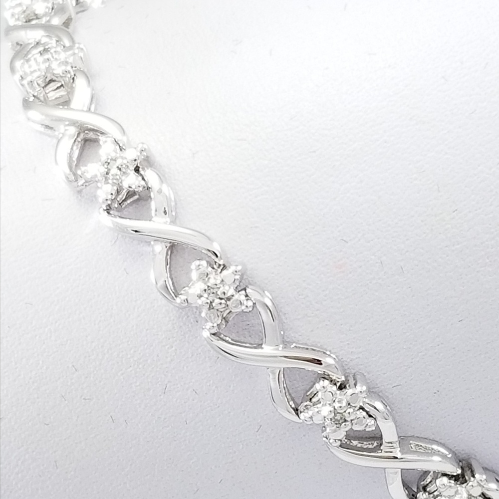 Sterling Silver Diamond Infinity Bracelet